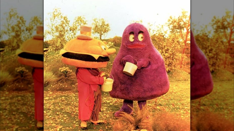A 1982 picture of Mayor McCheese and Grimace