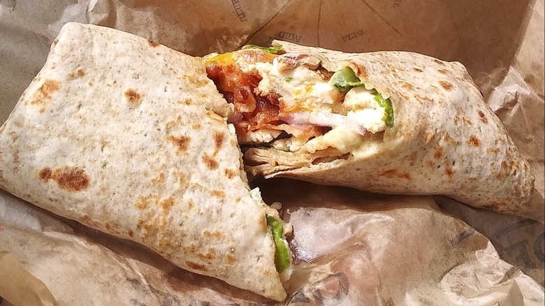 Crispy chicken club wrap
