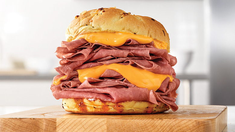 Beef and cheddar sandwich