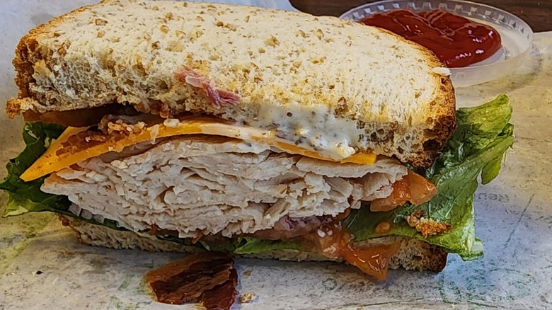 Arby's turkey, ranch and bacon sandwich