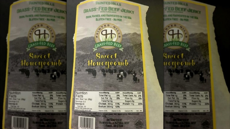 Label for Painted Hills Sweet Honeycomb Beef Jerky