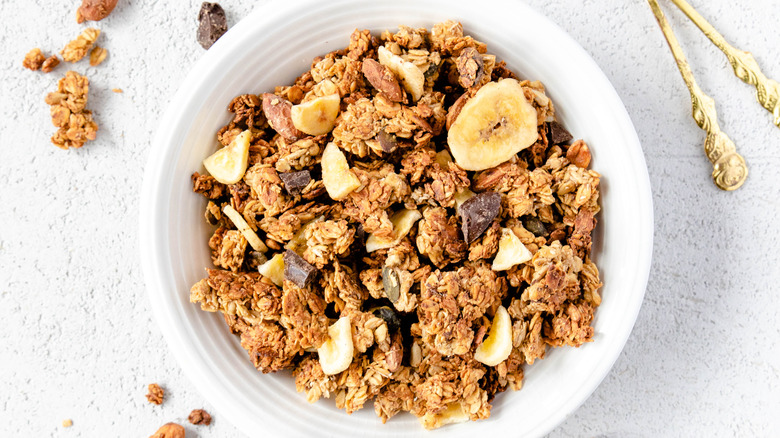 Bowl of crunchy granola