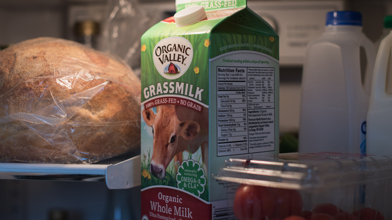 Carton of Organic Valley milk