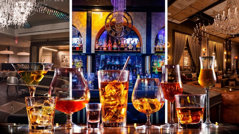 Different drinks on bar