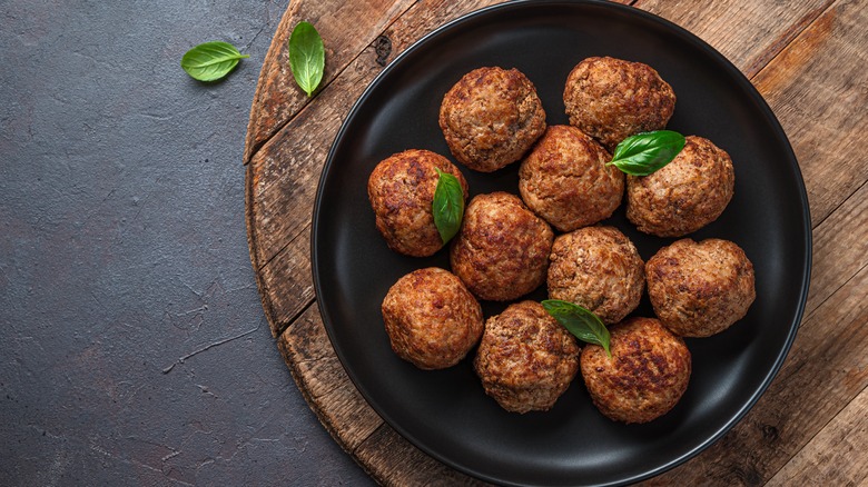 pan of meatballs