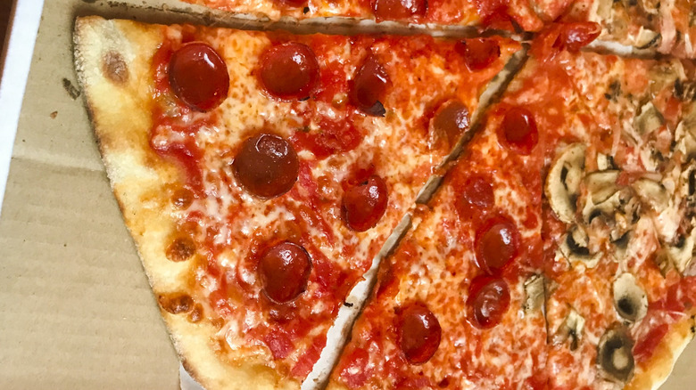 pepperoni and mushroom pizza