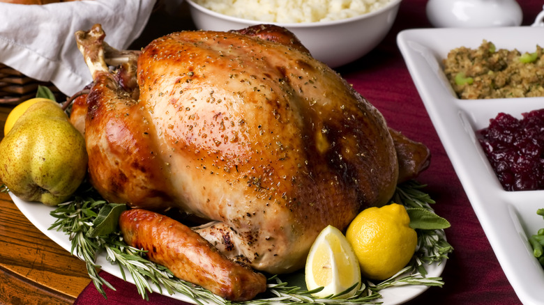 thanksgiving turkey on platter