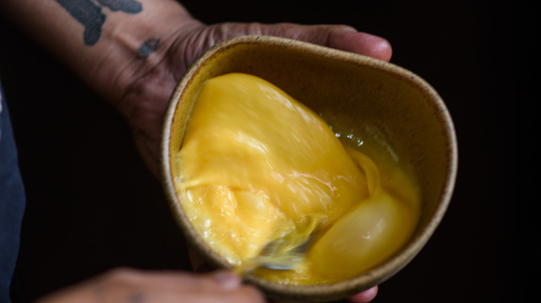 scrambling eggs