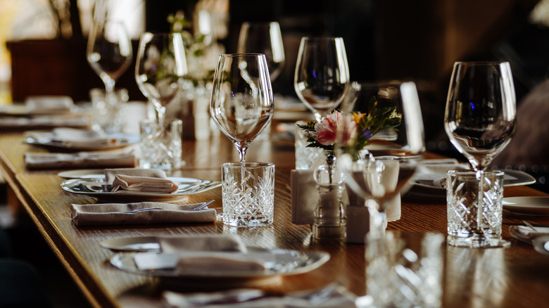 Fine dining table setting