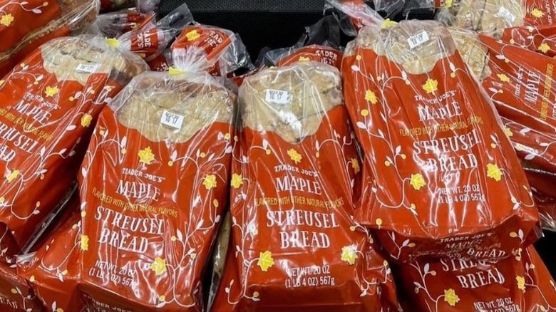 Several packages of Trader Joe's Maple Streusel Bread