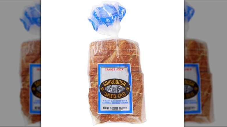 A package of Trader Joe's Sourdough Sandwich Bread