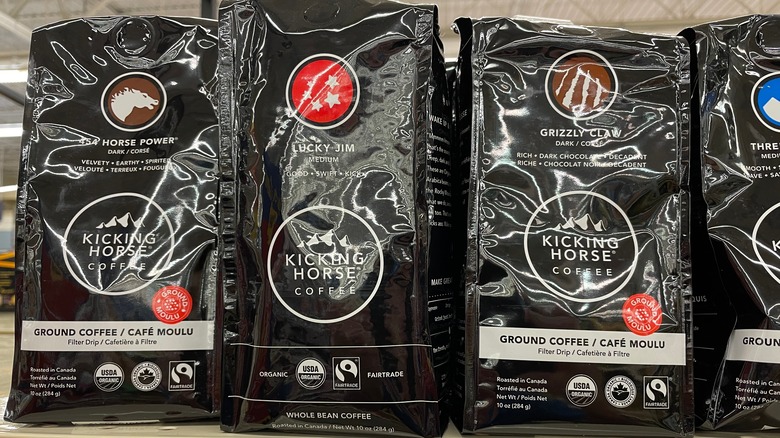 kicking horse bagged coffee in store