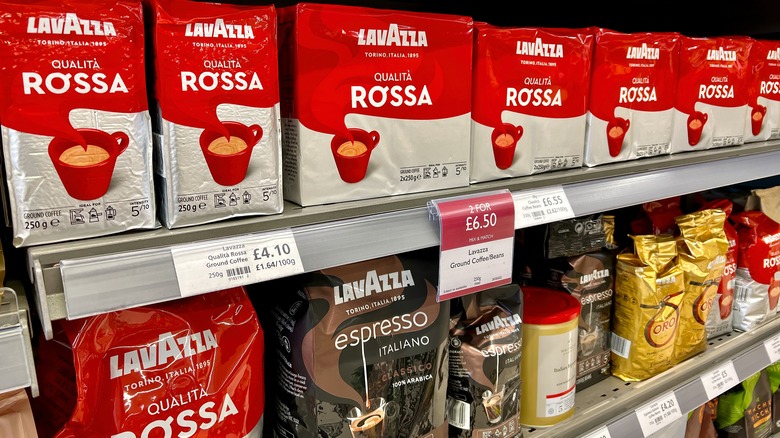 lavazza brand coffee on shelf