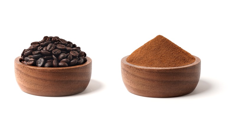 ground and whole bean coffee