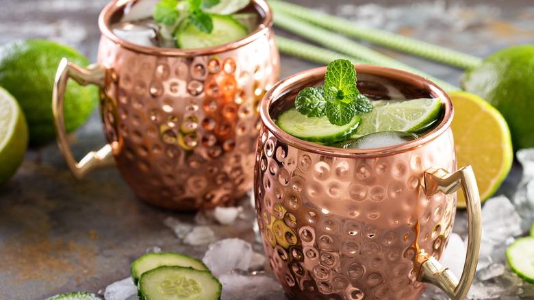refreshing drink in mugs
