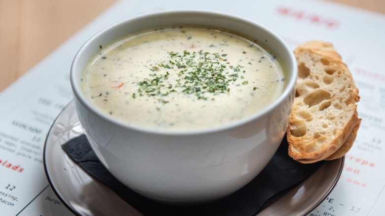 bowl of potato soup
