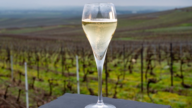 Glass of ice wine