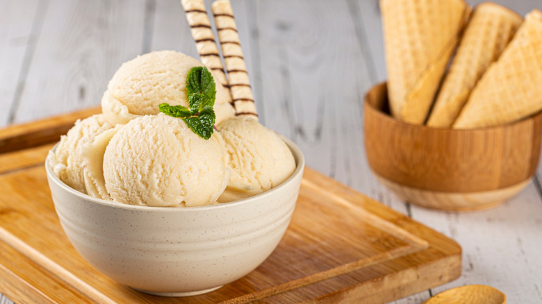 ice cream in a bowl