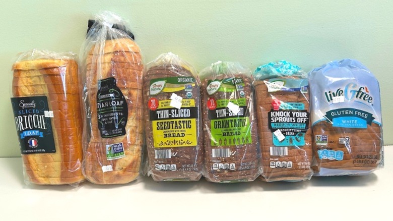 Variety of Aldi's breads