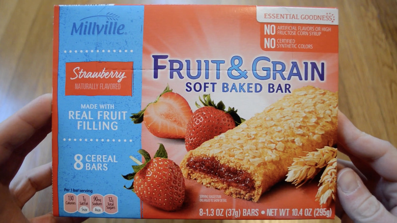 Holding Millville Fruit & Grain Bar box
