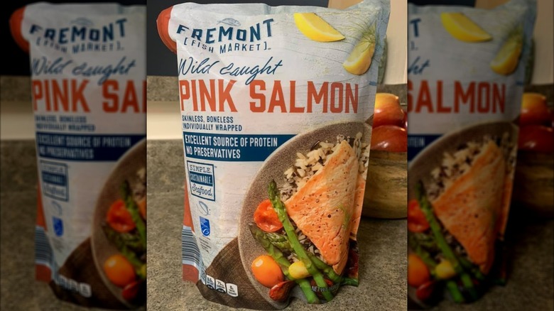 Pack of Fremont Fish Market Wild Caught Frozen Pink Salmon from Aldi