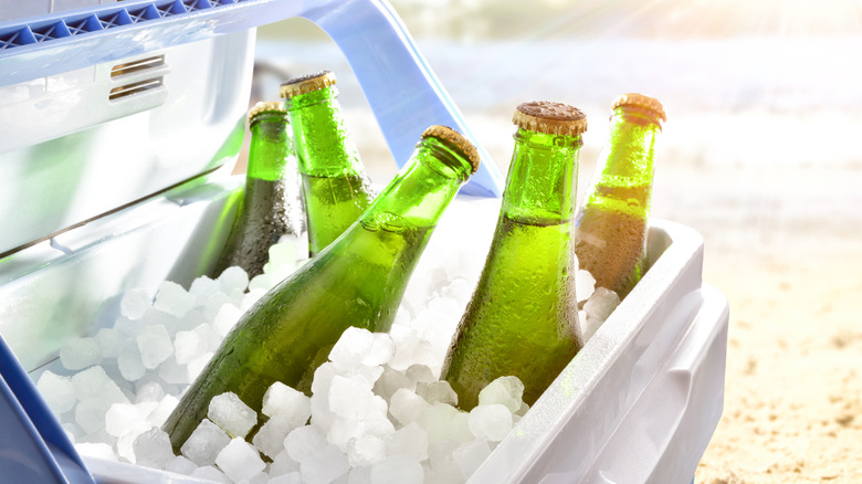 cooler with drinks