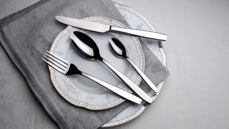 Silverware on a plate