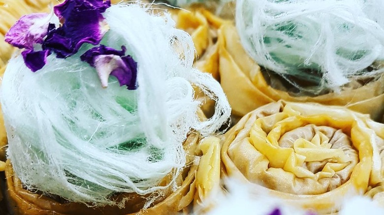 baklava topped with blue pashmak