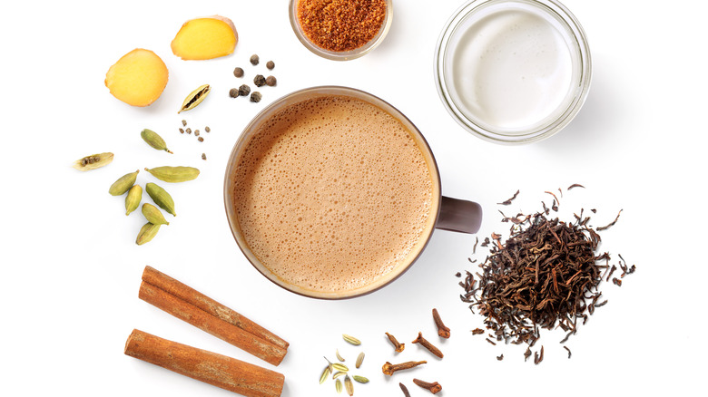 Tea surrounded by spices
