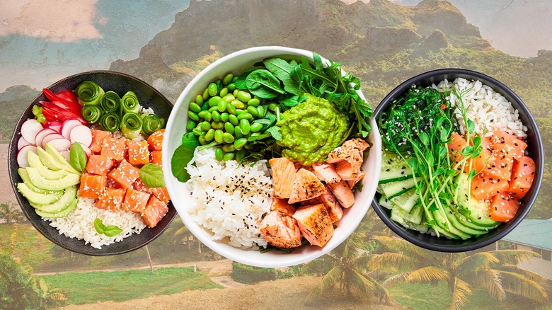 Hawaiian ahi poke bowls