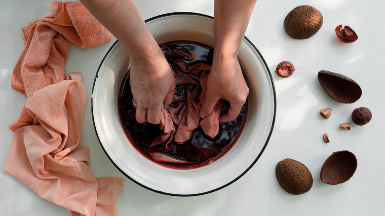 Avocado pit and skins for dye
