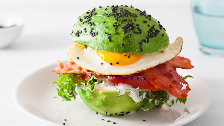 An "avocado" sandwich with bacon