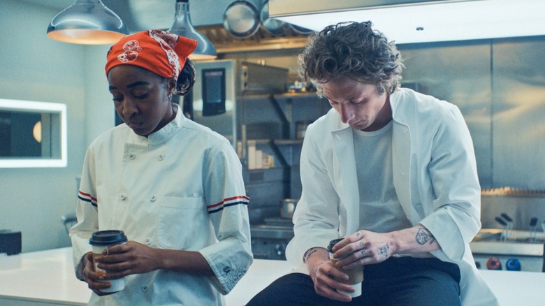 Ayo Edebiri and Jeremy Allen White from The Bear