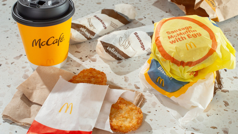 A selection of McDonald's breakfast menu items