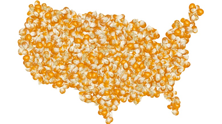 Corn in shape of US map