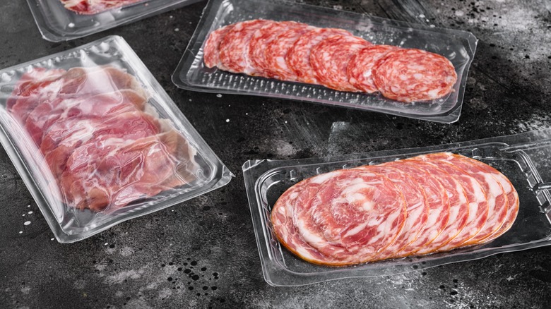 Packages of sliced meats