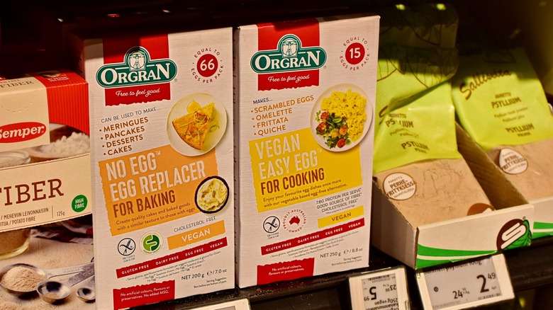 store shelf with egg replacer