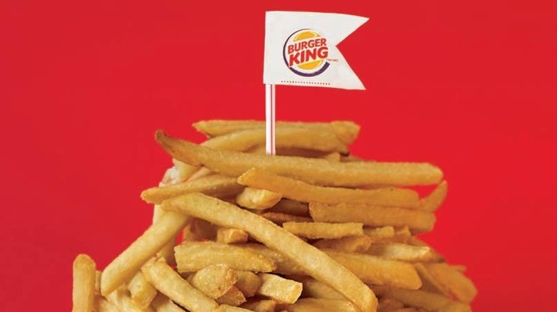 Tower of fries with flag