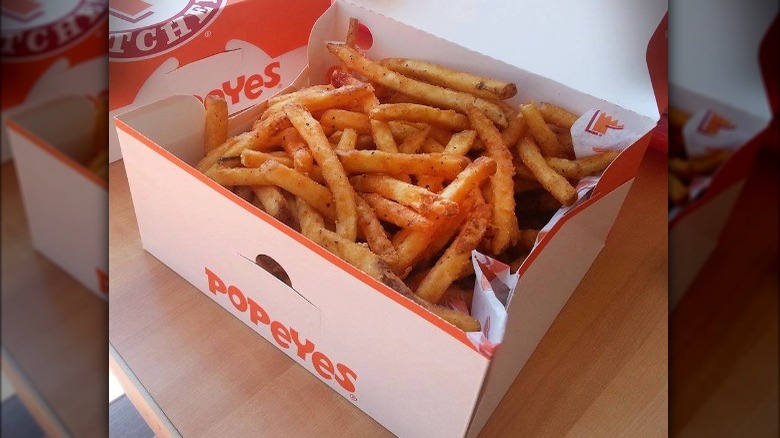 Popeyes box of fries open