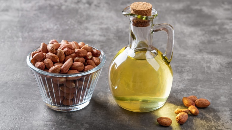 peanut oil and shelled peanuts
