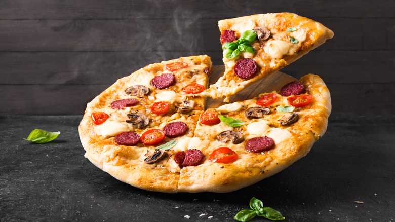 Close up of a pizza