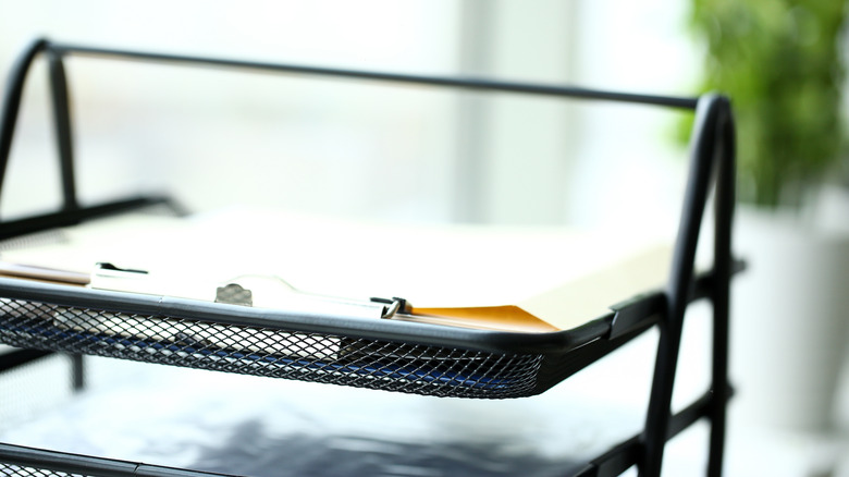 Metal document tray
