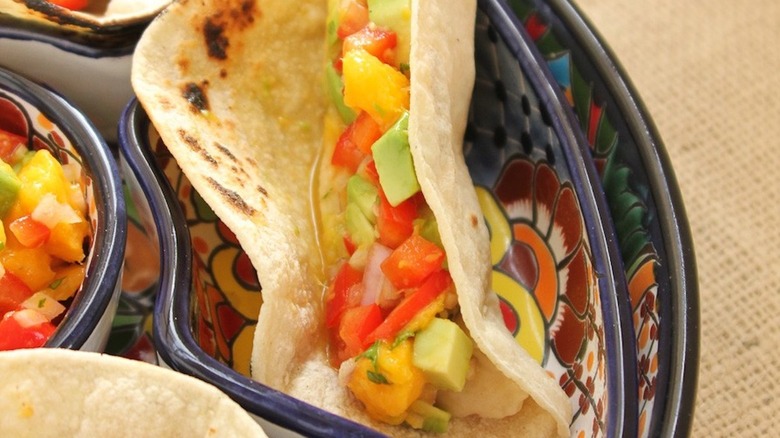 Potato Tacos With Avocado Mango Salsa