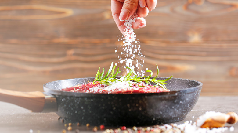 Steak gets salted