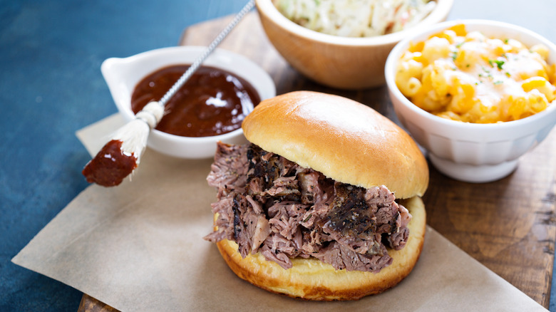 Beef brisket sandwich