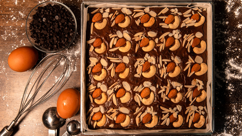Tray of brownie cookie bars