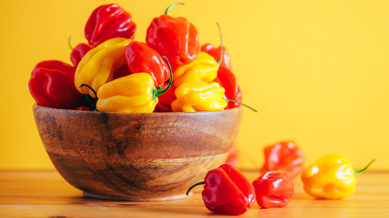 bowl of Scotch bonnet peppers