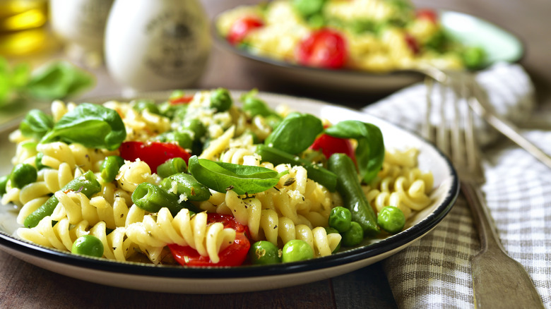 pasta primavera on plate