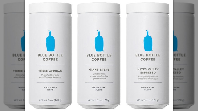 Cans of Blue Bottle Coffee