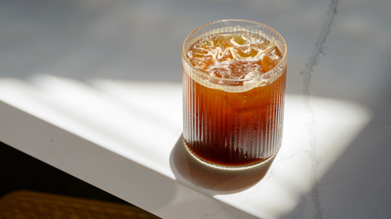Glass of cold brew coffee
